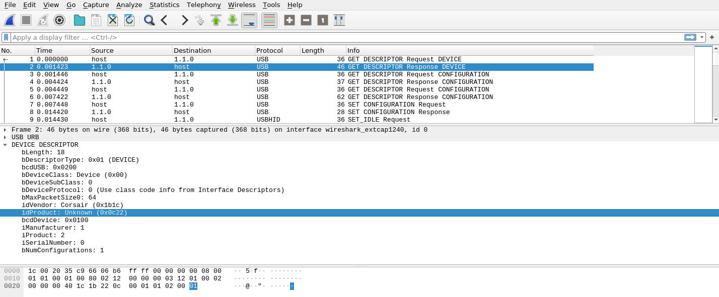 packet capture from wireshark
